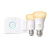 HueWA Starter Kit 2pcs, Bridge, Switch | E27 | 11 W | Warm to cool white light, 2200-6500K | Bluetooth and Zigbee