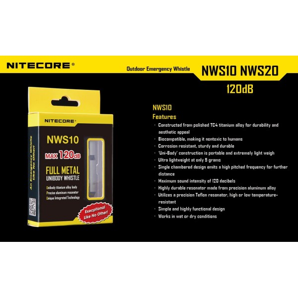 WHISTLE OUTDOOR EMERGENCY/120DB NWS10 NITECORE
