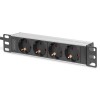 Digitus | 10” Socket Strip with Aluminum Profile, 4-way safety sockets | DN-95418