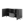 ABETO chest of drawers 150x42x82 graphite/gloss