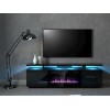 RTV EVA cabinet with electric fireplace 180x40x52 cm black/gloss black