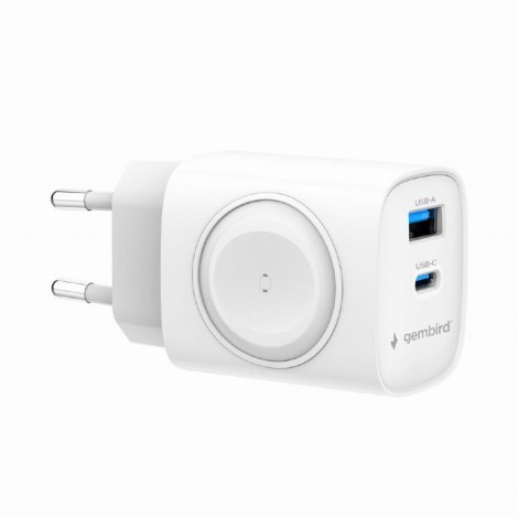 CHARGER USB 2IN1 20W 2PORT/TA-UC-PDQCW20-01-W GEMBIRD