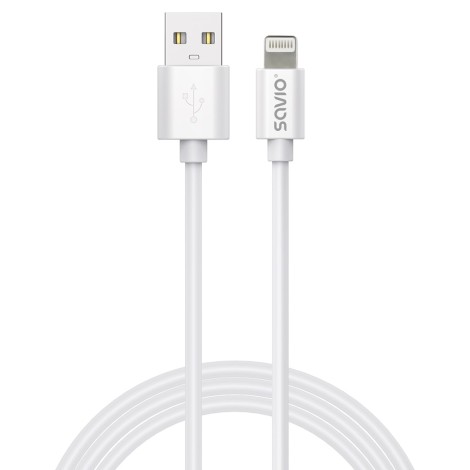 Savio Cl-193 USB cable USB 2.0 2 m USB A USB C/Lightning White
