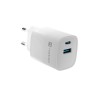 NATEC RIBERA GAN CHARGER 1X USB-A + 1X USB-C 30W WHITE