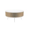 Table RONDA 90 white, slatted oak
