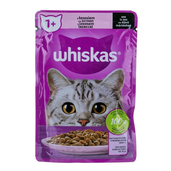 WHISKAS Adult Salmon i sauce - ...