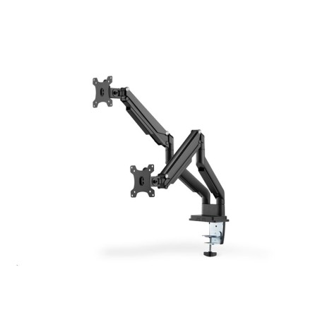 Digitus | Desk Mount | Universal Dual Monitor Mount with Gas Spring and Clamp Mount | Swivel, height adjustment, rotate | Black