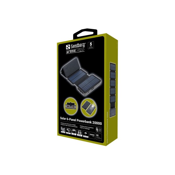 SANDBERG Solar 6-Panel Powerbank 20000