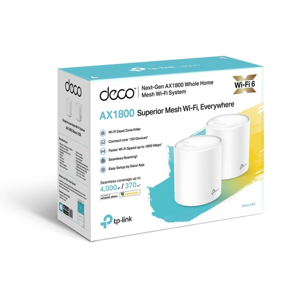 Wireless Router|TP-LINK|Wireless Router|2-pack|1800 Mbps|Mesh|IEEE 802.11a|IEEE 802.11n|IEEE ...