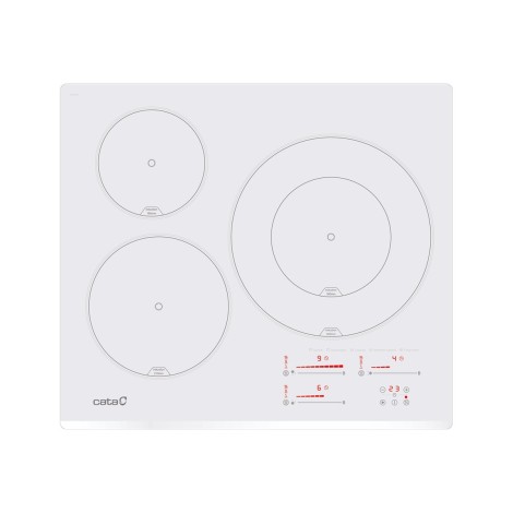 Cata INSB 6030 WH Hob, Induction, Width 59cm, 3 cooking zones, Touch control, White | CATA