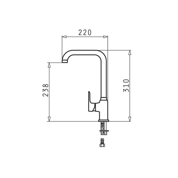 Pyramis Silvio 090935801 Volcano kitchen mixer ...