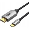 Kabel USB-C do HDMI Vention 4K@60Hz w oplocie 2m szary