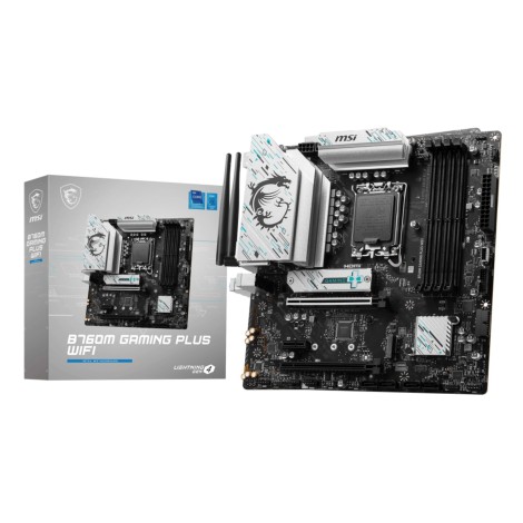 MSI | B760M GAMING PLUS WIFI | Processor family Intel | Processor socket LGA1700 | DDR5 | Supported hard disk drive interfaces SATA, M.2 | Number of SATA connectors 4