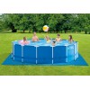 Intex | Metal Frame Pool Set with Filter Pump, Safety Ladder, Ground Cloth, Cover | Blue