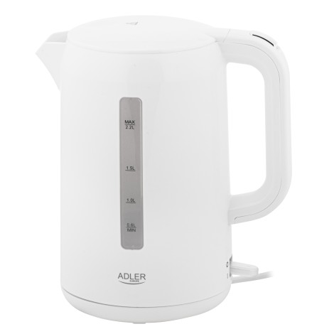 Adler Kettle | AD 1386 | Electric | 1850 W | 2.2 L | Plastic | 360° rotational base | White