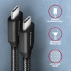 AXAGON BUCM3-CM10AB SPEED cable USB-C <->USB-C, 1m, USB 3.2 Gen 1, PD 60W 3A, ALU, braid