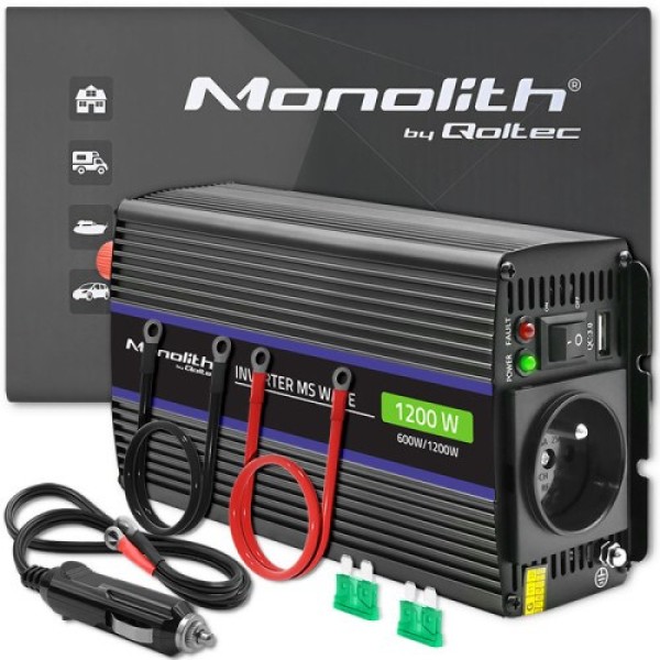 Qoltec Monolith power adapter/inverter Auto/Indoor 600 ...