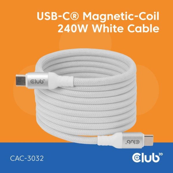 CABLE USB-C TO USB-C 2M/MAGNETIC WHITE ...