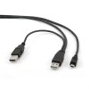 CABLE USB2 DUAL AM-MINI 0.9M/BLACK CCP-USB22-AM5P-3 GEMBIRD