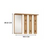 Hanger + mirror PARMA 100x15x.81.5 cm, artisan oak