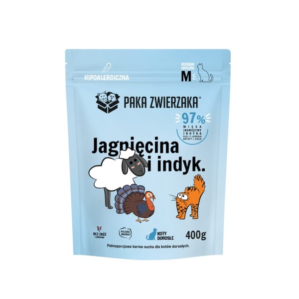 Paka Zwierzaka Jagnięcina z indykiem "M" ...