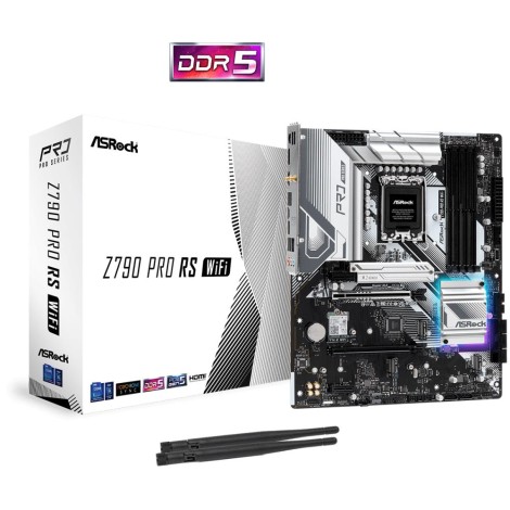 Mainboard|ASROCK|Intel Z790|LGA1700|ATX|Memory DDR5|Memory slots 4|2xPCI-Express 3.0 1x|1xPCI-Express 4.0 16x|1xPCI-Express 5.0 16x|4xM.2|1xHDMI|1xDisplayPort|4xUSB 2.0|3xUSB 3.2|1xUSB-C|1xPS/2|1xRJ45|3xAudio port|2xWiFi antenna port|Z790PRORSWIFI