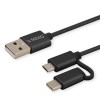 Savio CL-128 USB cable USB 2.0 1 m USB A USB C/Micro-USB A Black