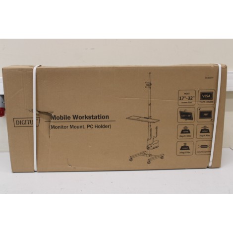 SALE OUT. DIGITUS Mobile workstation with individual height adjustment, DAMAGED PACKAGING | Mobile workstation with individual height adjustment | DA-90374 | Monitor Mount, PC Holder | 17-32 