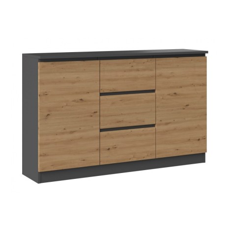 2D3S chest of drawers 120x30x75 cm, anthracite/artisan