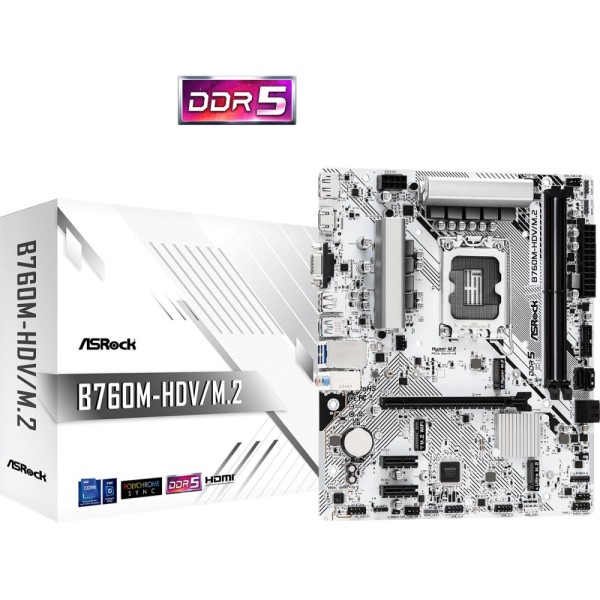 Mainboard|ASROCK|Intel B760 Express|LGA1700|Micro-ATX|Memory DDR5|Memory slots 2|2xPCI-Express ...