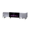 RTV cabinet PAFOS EF with electric fireplace 180x42x49 cm white matt