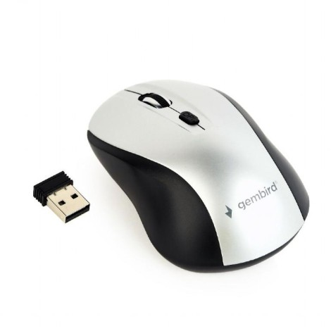 MOUSE USB OPTICAL WRL BLACK/SILVER MUSW-4B-02-BS GEMBIRD