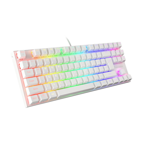 Genesis | THOR 303 TKL | White | Gaming keyboard | Wired | RGB LED light | US | 1.8 m | Brown Switch