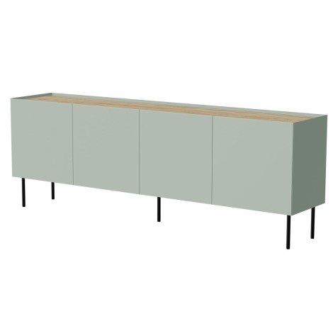 Cama FELLINI chest of drawers 200x40x70 olive + oiled oak top