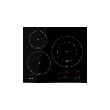 Cata INSB 6028 BK Hob, Induction, Width 59cm, 3 cooking zones, Touch control, Black