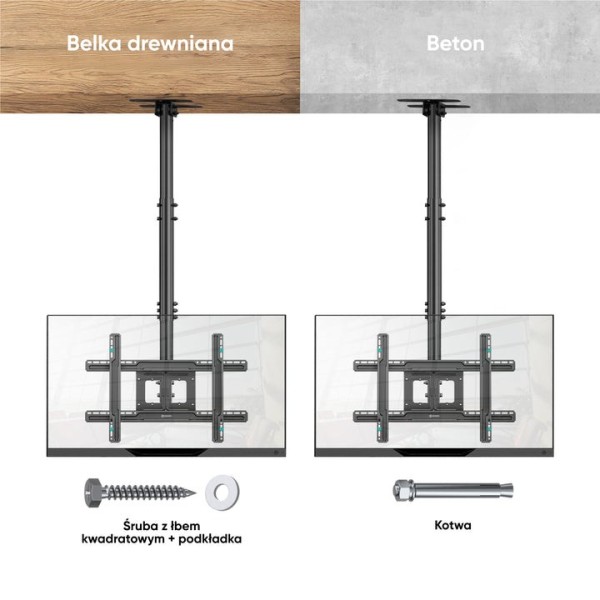 ONKRON Ceiling mount for TV 32"-80" ...
