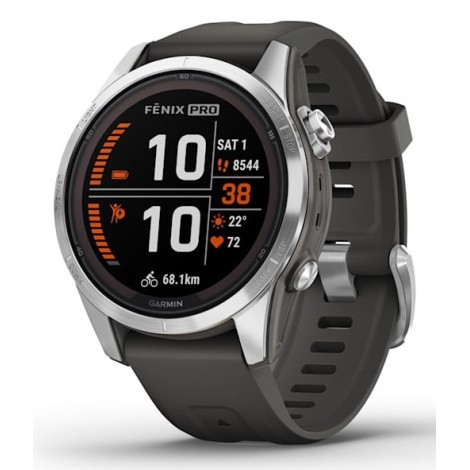 Garmin fēnix 7S Pro 3.05 cm (1.2") MIP 42 mm Digital 240 x 240 pixels Touchscreen Silver Wi-Fi GPS (satellite)