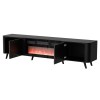 Cama RTV cabinet Volare 200 x 39 x 49 cm black/san sebastian + fireplace