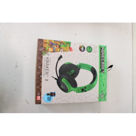 SALE OUT. Razer Kraken V4 X  Gaming Headset, Minecraft Edition, Wired | Razer Gaming Headset | Kraken V4 X | Wired | Over-Ear | Microphone | UNPACKED, DAMAGED PACKAGING | Minecraft Edition