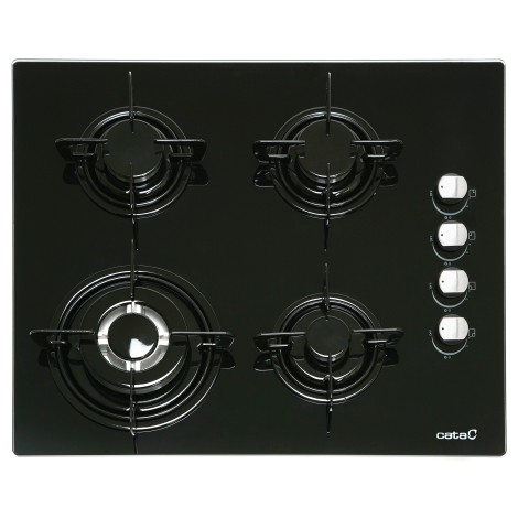 CATA | Hob | CI 631 A/A 08041412 | Gas on glass | Number of burners/cooking zones 4 | Rotary knobs | Black