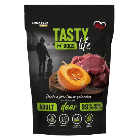 BIOFEED Tasty dog life jeleń 90% saszetka 500g