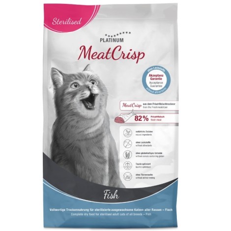 PLATINUM MeatCrisp Sterilised Fish - dry cat food - 3kg