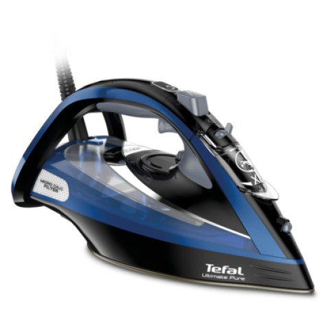 TEFAL Steam Iron | FV9848E0 Ultimate Pure | Steam Iron | 3200 W | Water tank capacity 350 ml | Continuous steam 60 g/min | Steam boost performance 260 g/min | Blue