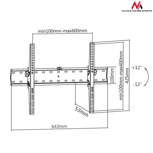 Adjustable Wall TV Bracket 37-85"