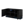 Chest of drawers QIU 2D1K 150x41.5x75 black gloss/black gloss