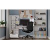 Cosmo Desk + Bookcase Set, White