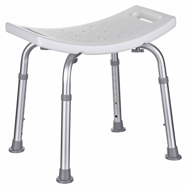 Rectangular shower stool with height adjustment