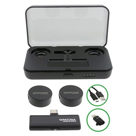 PATONA Premium Professional Lavalier Microphone Set PTS-I91S with charging case