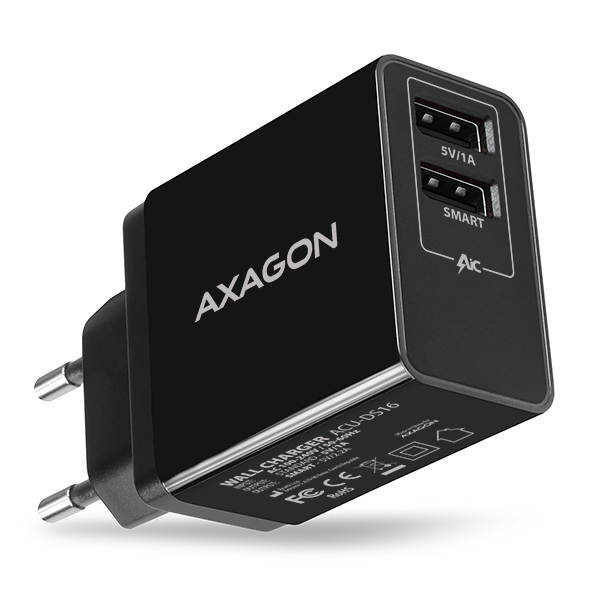 AXAGON ACU-DS16 Wall Charger, 2x 5V-2.2A ...