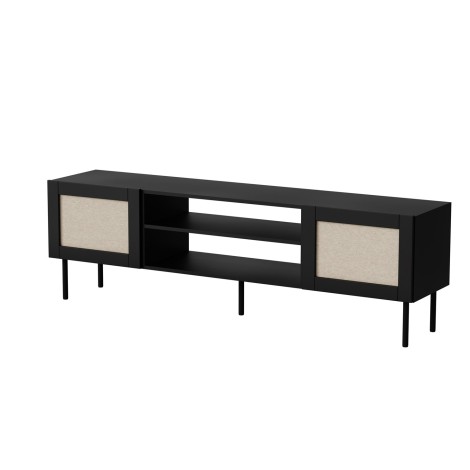 RTV cabinet JUTA 180x39.5x55.5 black + linol calabria